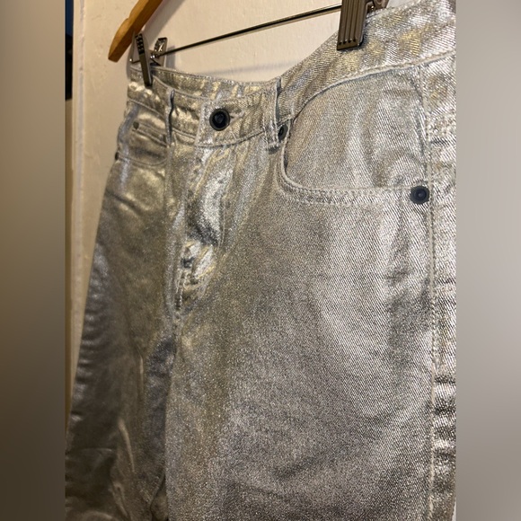 Silver Metallic Coated Jeans/Pants – Size S - Picture 4 of 9